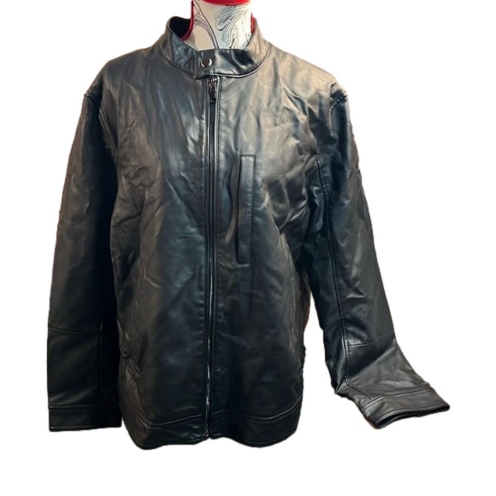 Alfani slim, fit large faux, leather coat